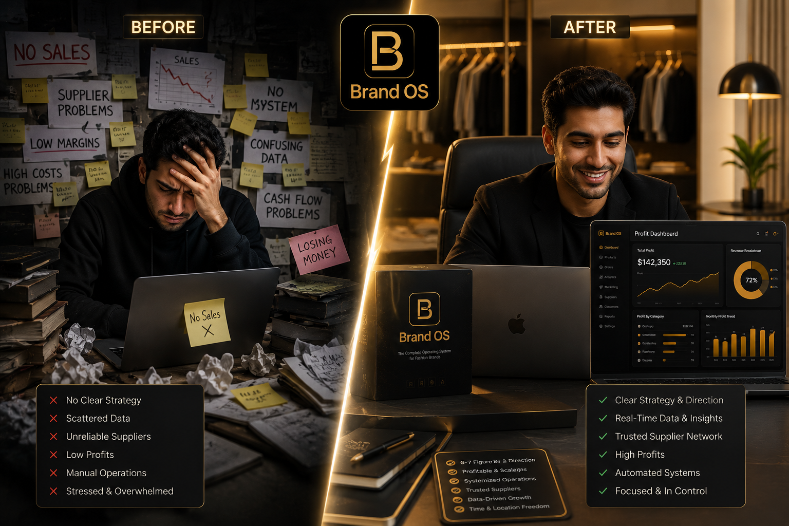 قبل وبعد Brand OS